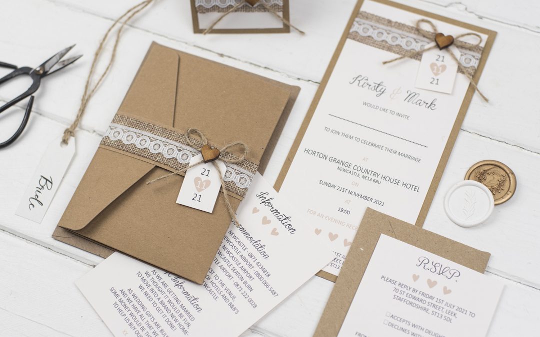 Rustic Wedding Invitations – Jessica and Mitch’s Rustic Wedding Stationery for their Wedding at The White Hart at Lydgate
