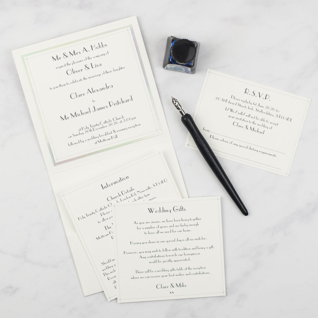 types of wedding invitations luxury foil edge invitation inserts