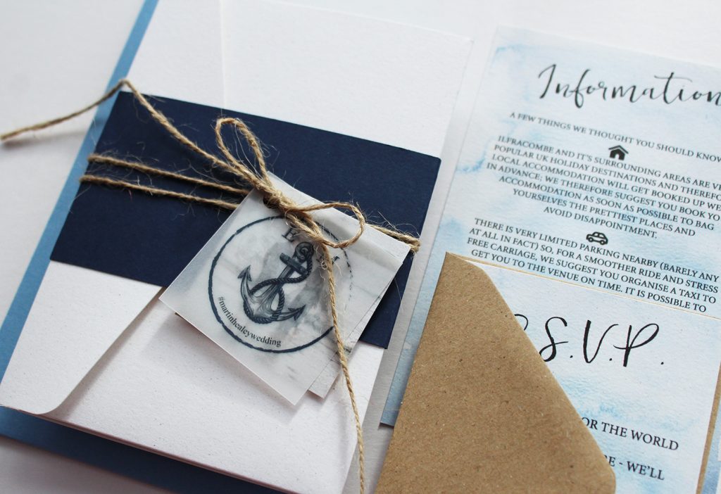 diy wedding invitations white invitation navy bellyband twine vellum tag inserts 